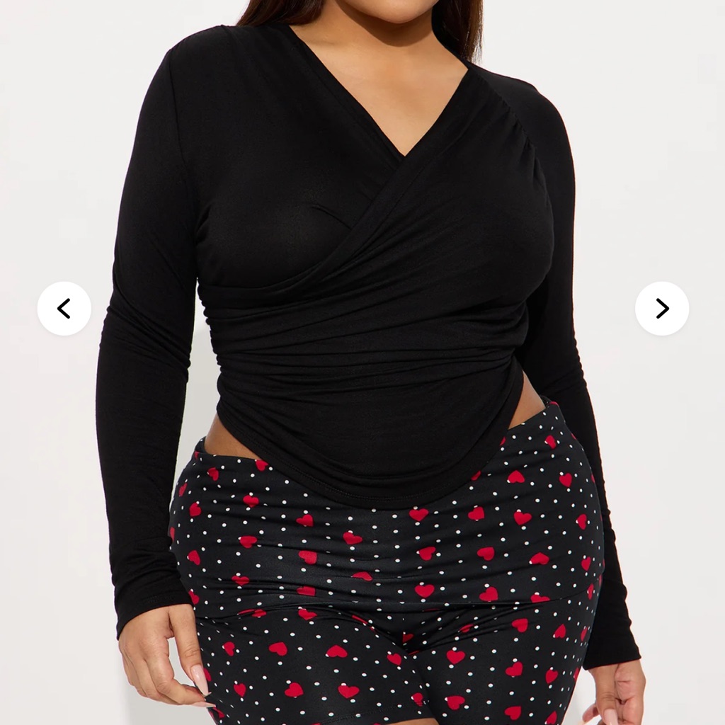 Fashion Nova Black Wrap Top